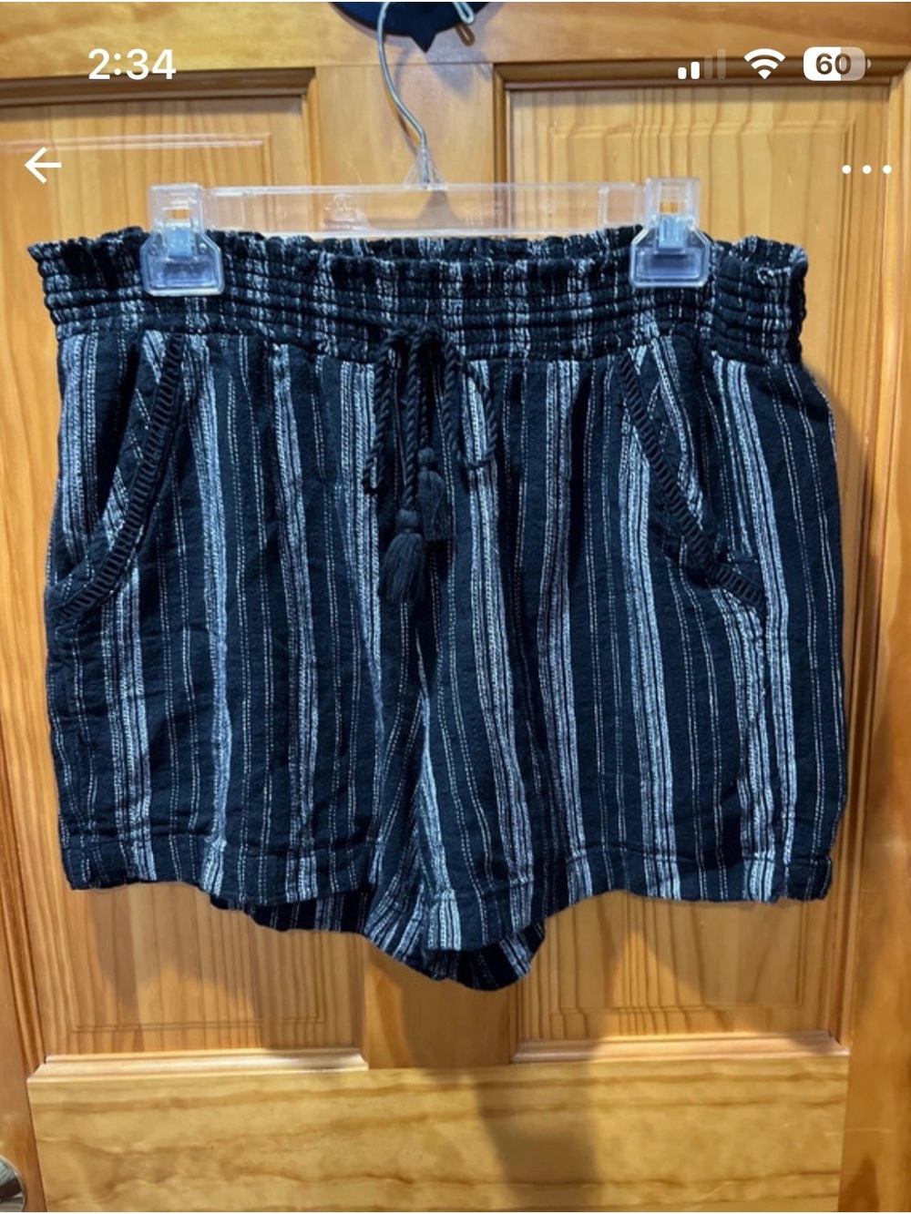 Briggs Striped Black Drawstring Women’s Shorts
